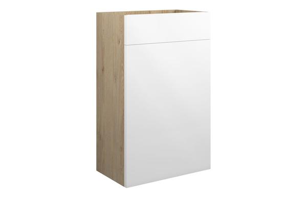 Clarence 500mm Standard WC Unit - White Gloss (Oak Cab)